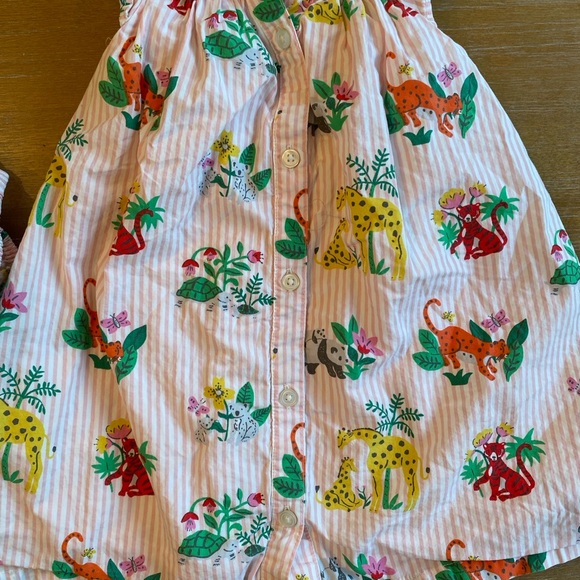 Baby Boden Stripy Smocked Dress in Boto Pink Jungle Print - Picture 2 of 5